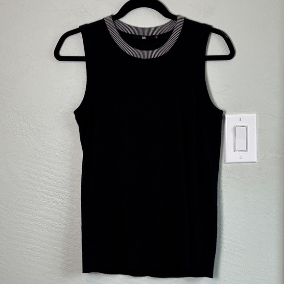 Jarbo Cashmere Black Sleeveless Sweater Top M L Like New - Picture 2 of 6
